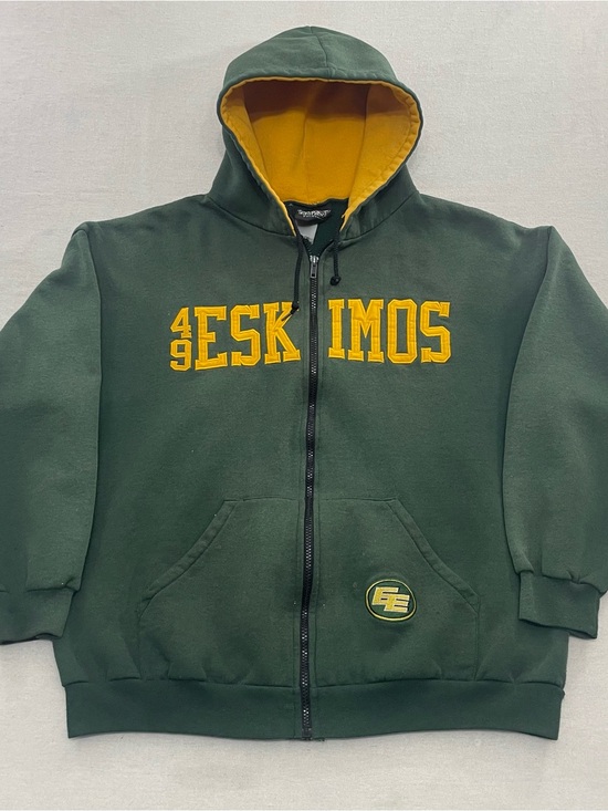 Impact Clothing Other - Vintage Edmonton Eskimos Hoodie Zip Up Impact CFL Yellow Green Men M Football